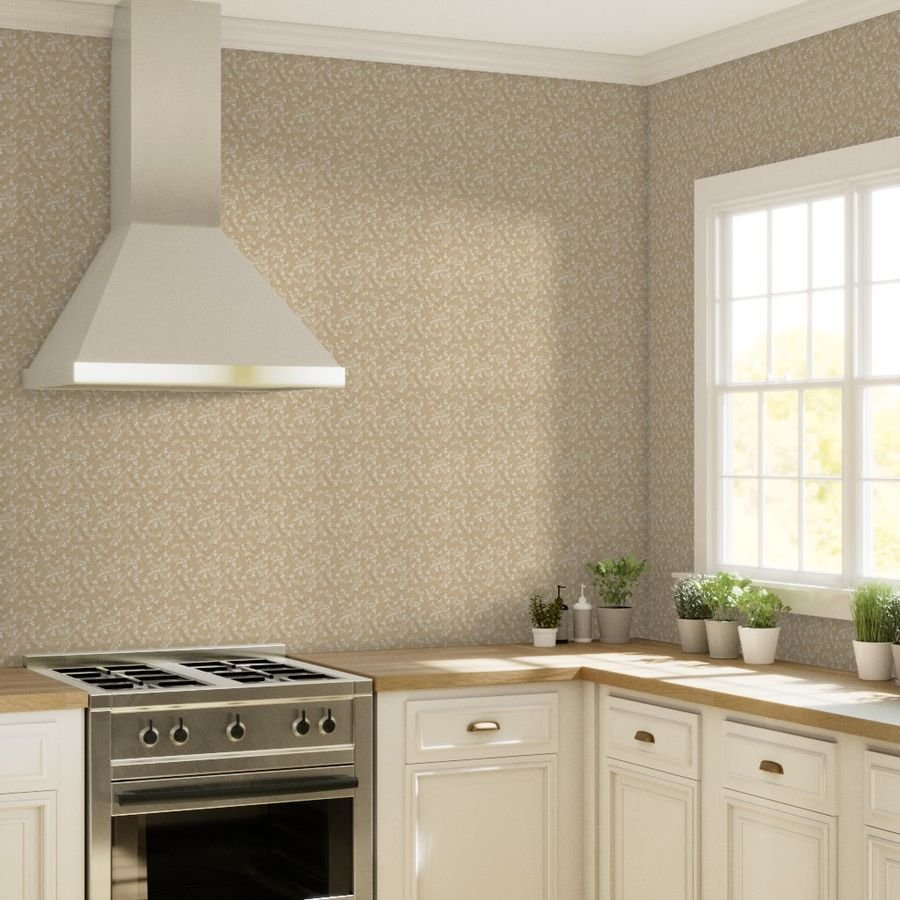 Christmas Beige and White Small Holly and Mistletoe Repeat on Pale Wallpaper christmas poinsettia wallpaper