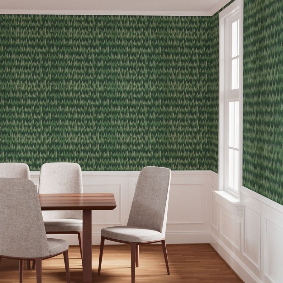 Endless Evergreen Forest with Fir Trees in Shades of Green Wallpaper fir tree wallpaper