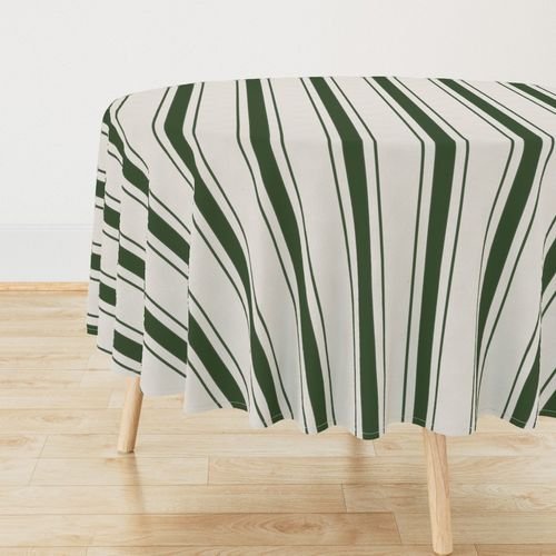 Forest Green Antique Vintage Mattress Ticking Stripe on Cream Decor Collection Home Decor Collection mattress ticking tablecloth design