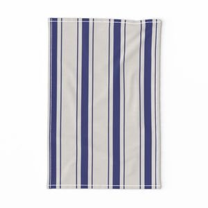 Medium Cornflower Blue Antique Vintage Mattress Ticking Stripe on Cream Home Decor Collection Home Styling Collection ticking stripes tea towel design