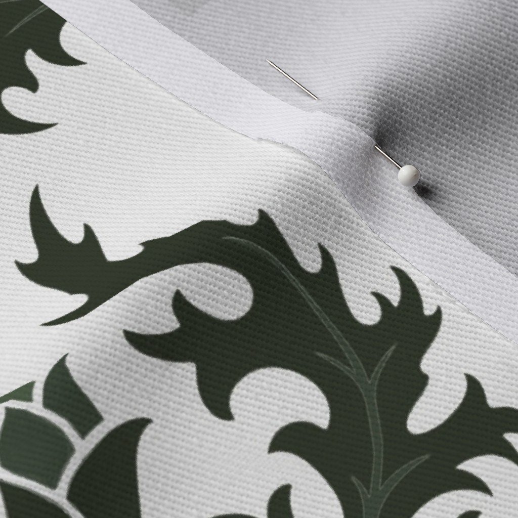 Large Scottish Thistle Flower of Scotland on White Fabric highland thistle fabric