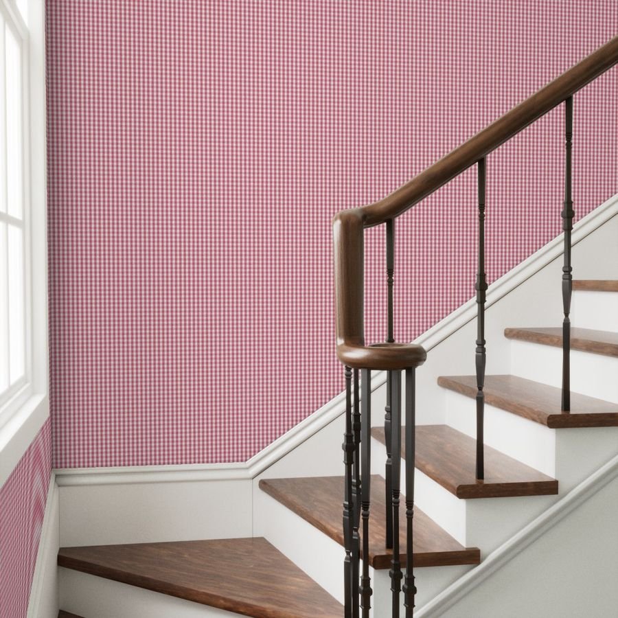 1/2 inch Nantucket Red Gingham Check Plaid Pattern Wallpaper nantucket sails wallpaper