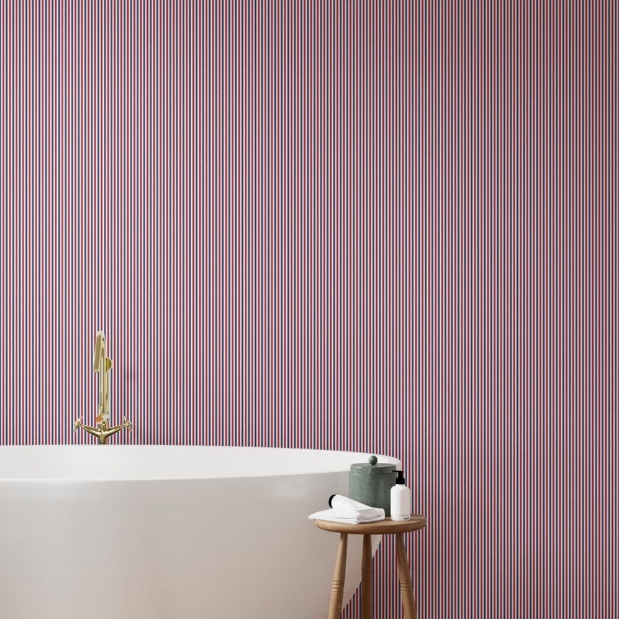 1/4 inch Flag Red White and Blue Alternating V Pin Stripes Wallpaper patriotic stripes wallpaper