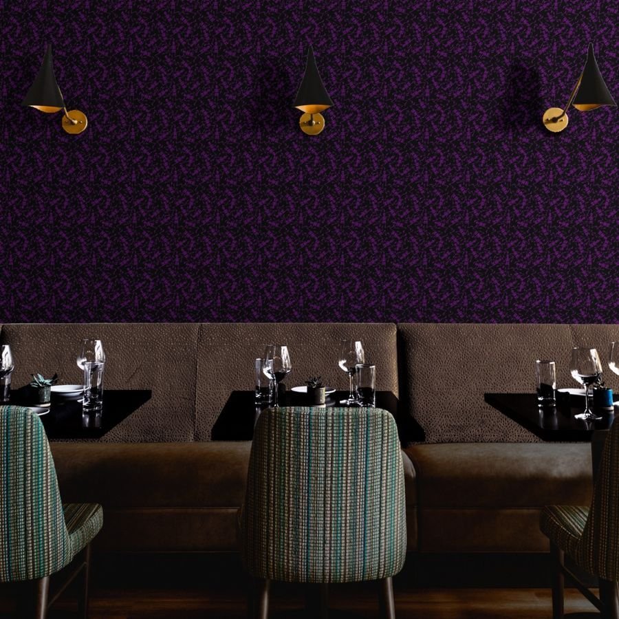 Small Purple Dancing Halloween Skeletons Scattered On Black Wallpaper purple skeletons wallpaper