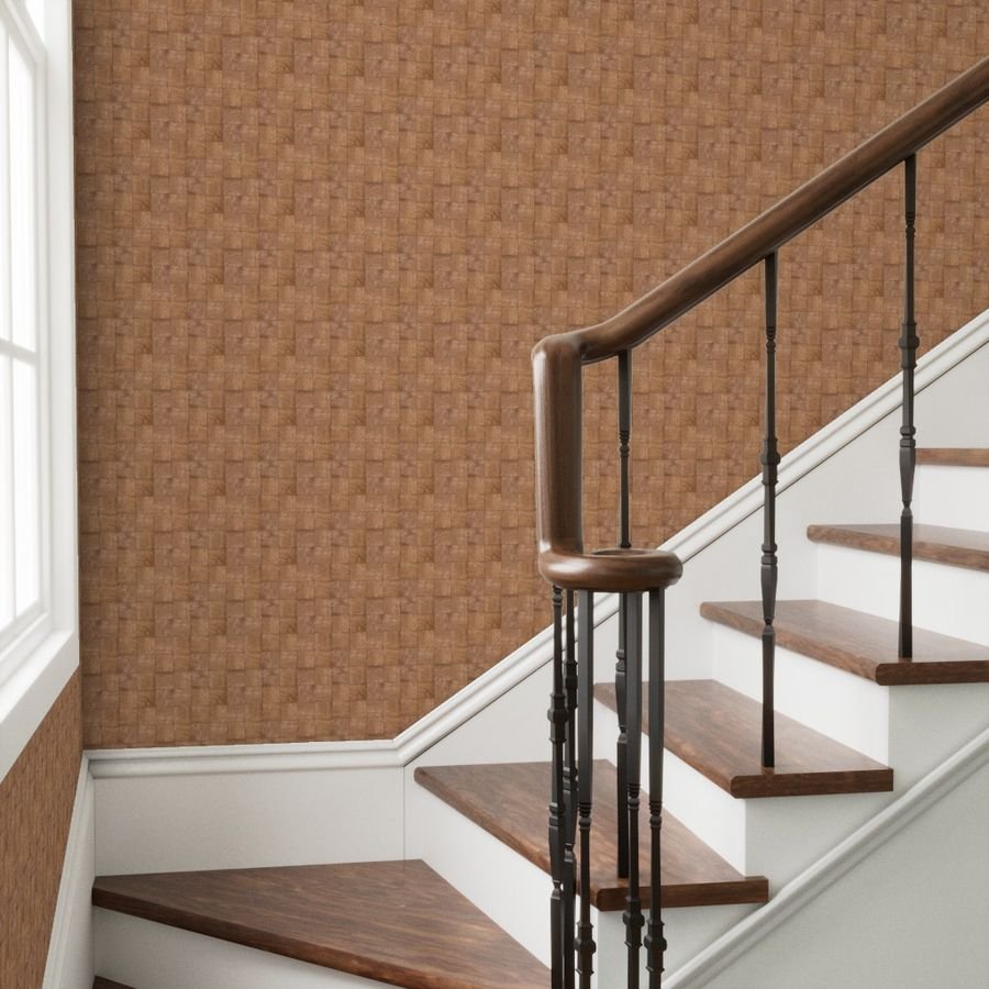 2 inch Uniform Wood Checkerboard Chess Pattern Wallpaper wooden check wallpaper