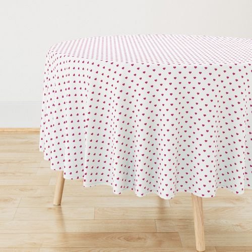 Mini Bubble Gum Pink Color Valentines Polkadot Love Hearts on White Design Collection Home Styling Collection bubble gum white tablecloth design