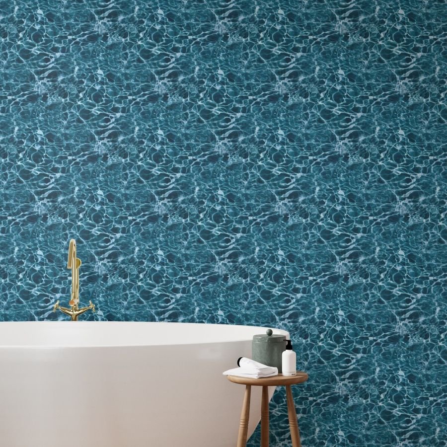 Teal Ripples in Wavy Water Wallpaper water ripples wallpaper