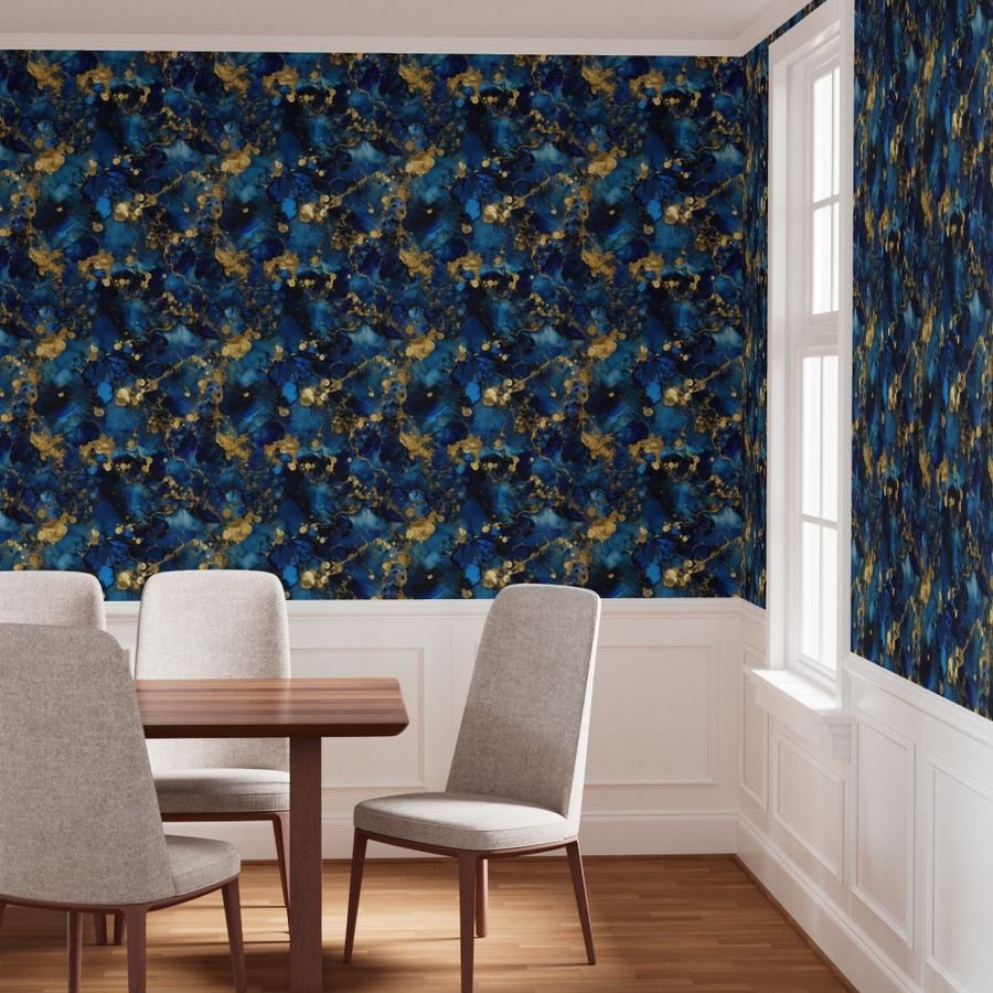 Lapis Lazuli and Gold Alcohol Ink 3 Wallpaper lapis lazuli ink wallpaper