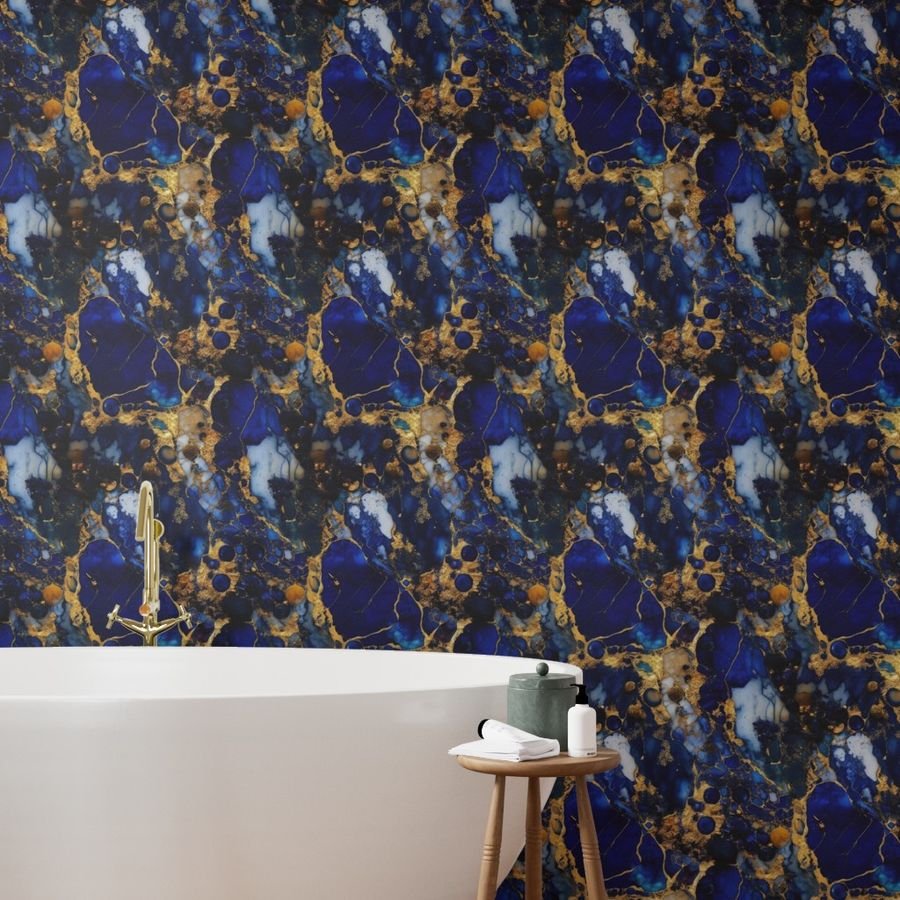 Lapis Lazuli and Gold Alcohol Ink 4 Wallpaper lapis lazuli ink wallpaper