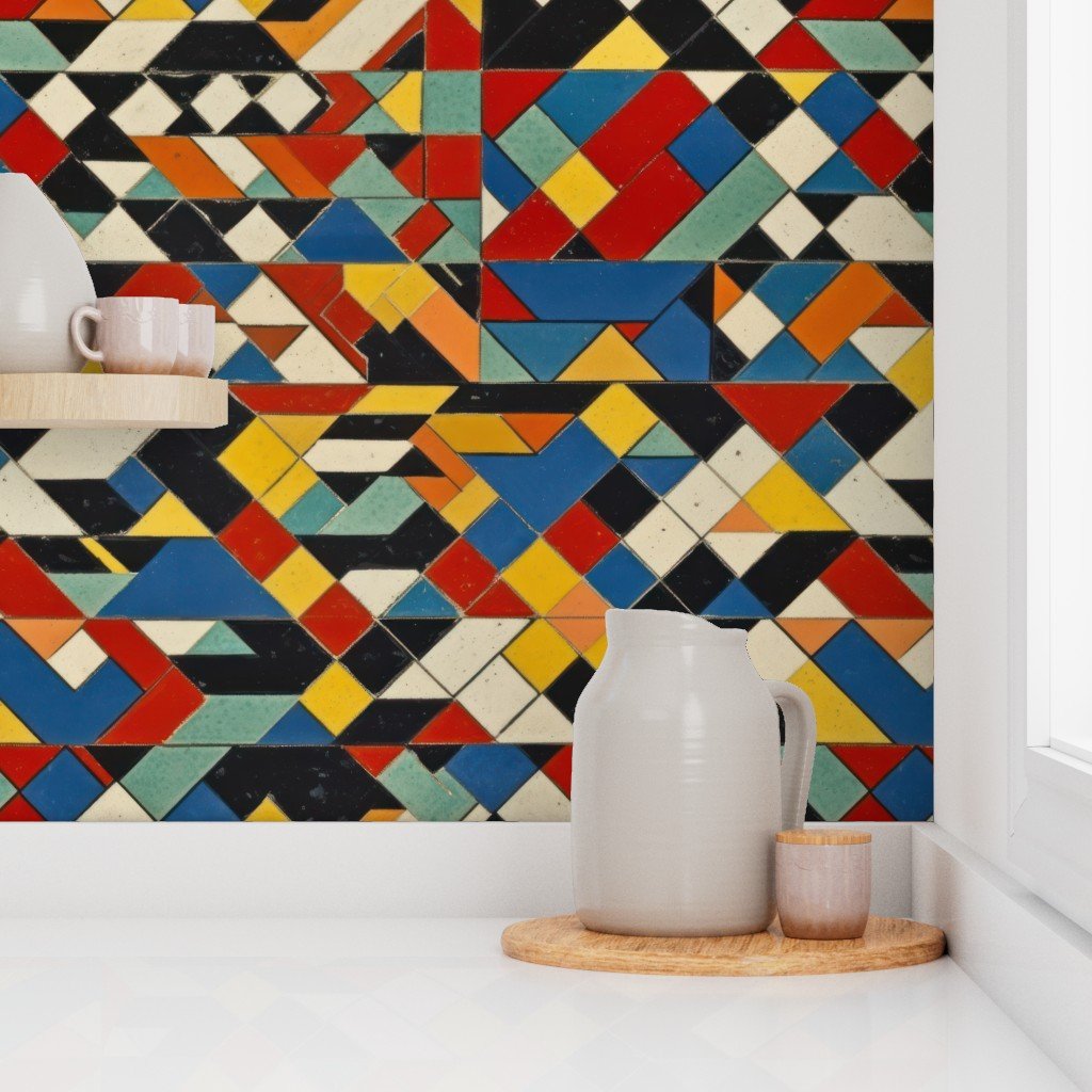 Theo van Doesburg Gouache on Board Pattern Wallpaper gouache painting wallpaper