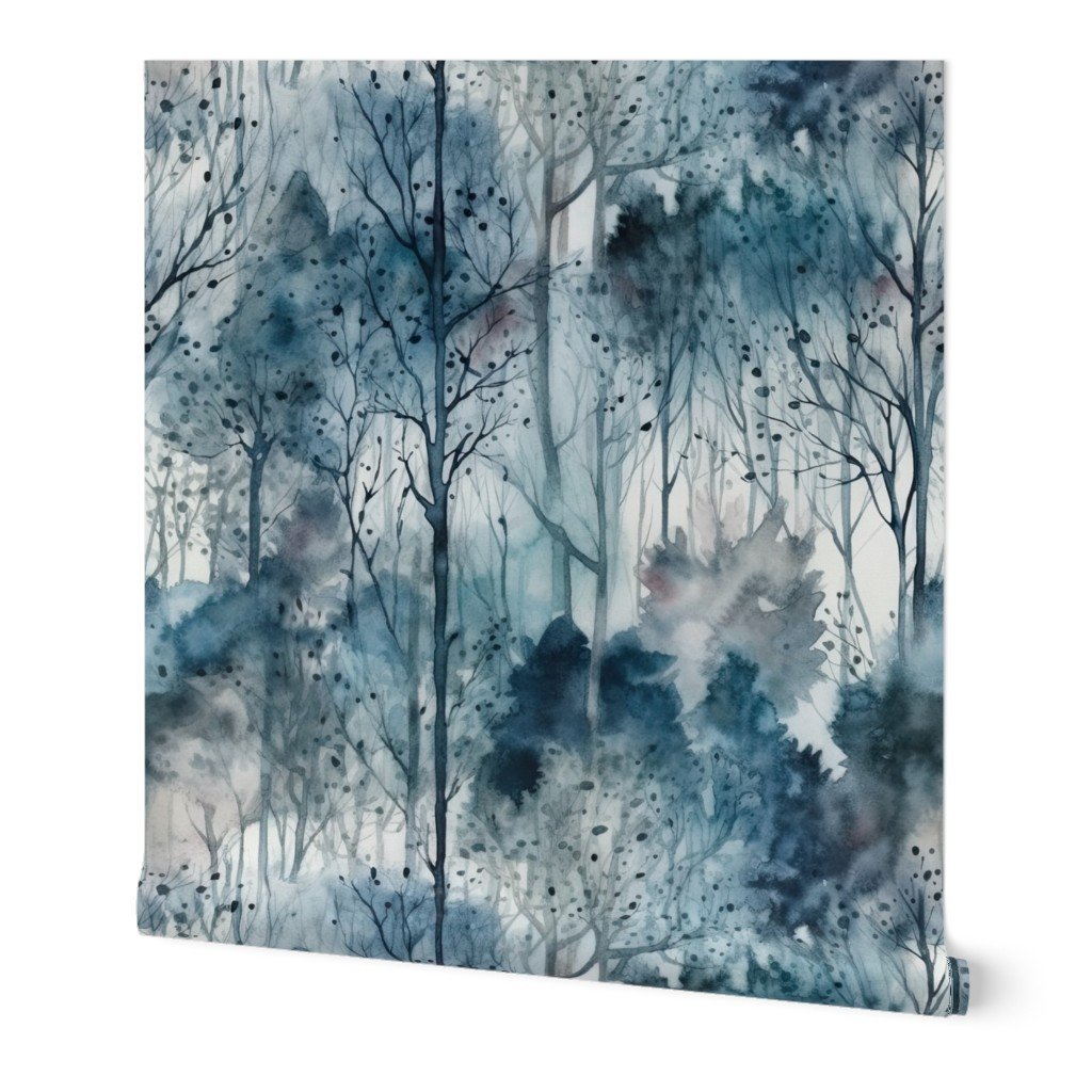 Endless Winter Forest Dreamscape Trees in Misty Forest Wallpaper winter trees wallpaper