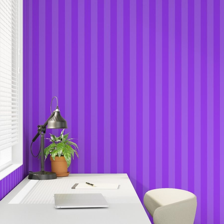 2 inch Day Glo Purple Cabana Stripe Wallpaper purple stripe wallpaper