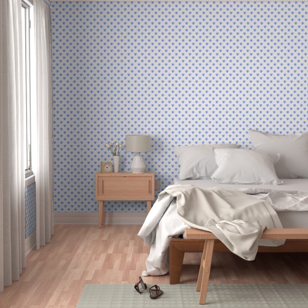 Blue Faux-foiled Bees on White Home Styling Collection Home Decor Collection royal queen bee wallpaper