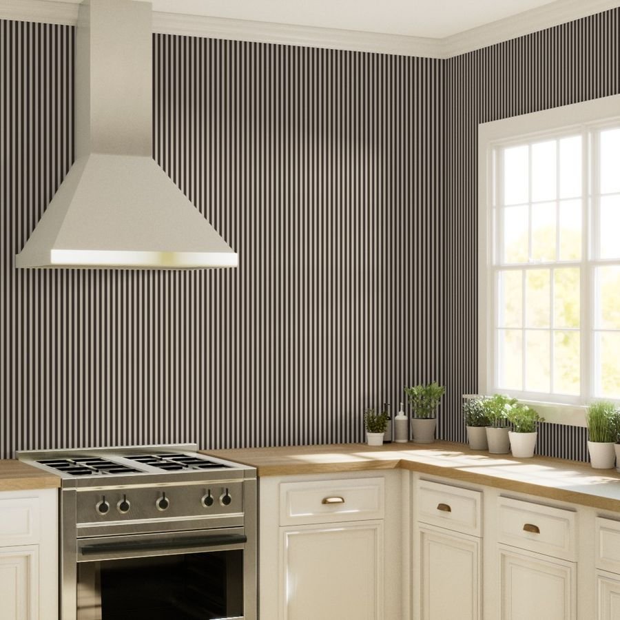 Half Inch Pencil Stripes Cream and Chocolate Wallpaper cream chocolate st wallpaper