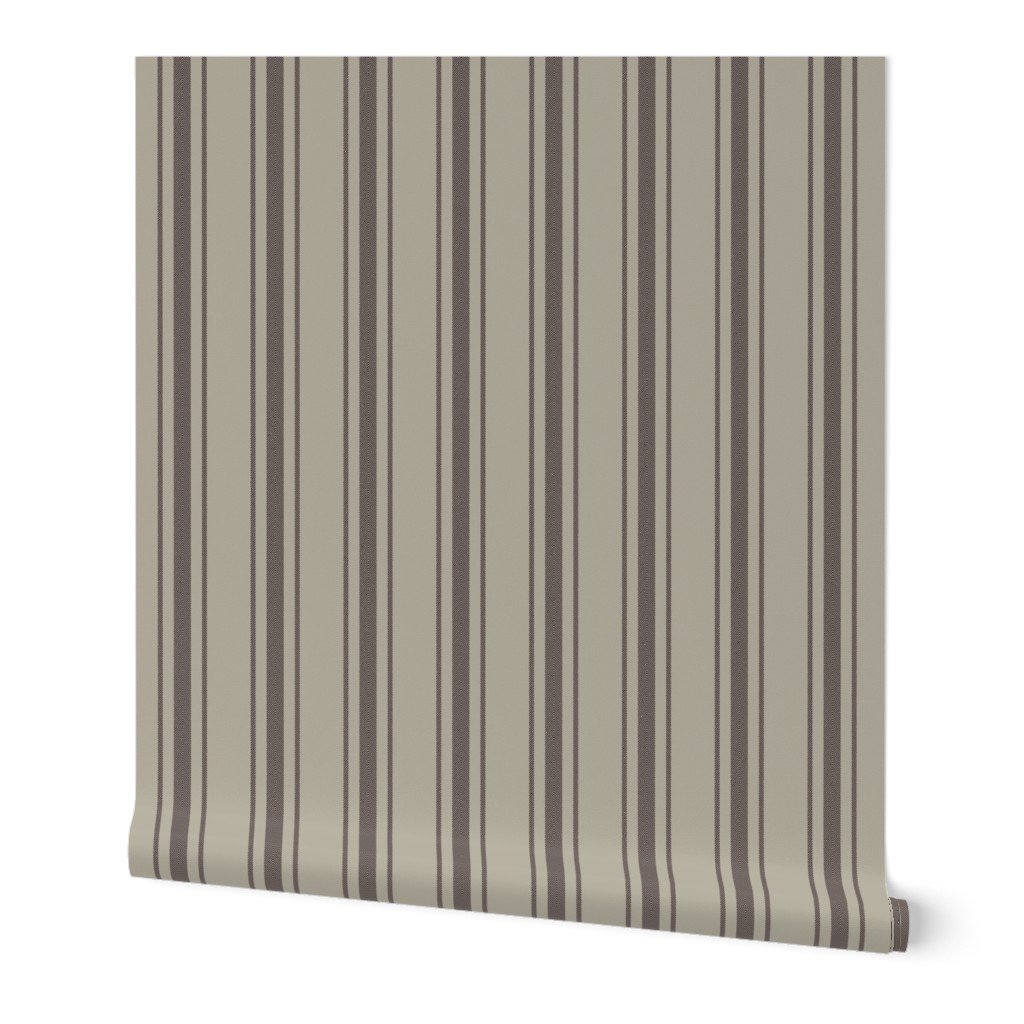 Chocolate on Beige French Provincial Mattress Ticking Wallpaper french provincial wallpaper