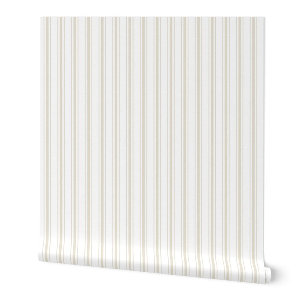 Small Cream on White French Provincial Mattress Ticking Wallpaper french provincial wallpaper