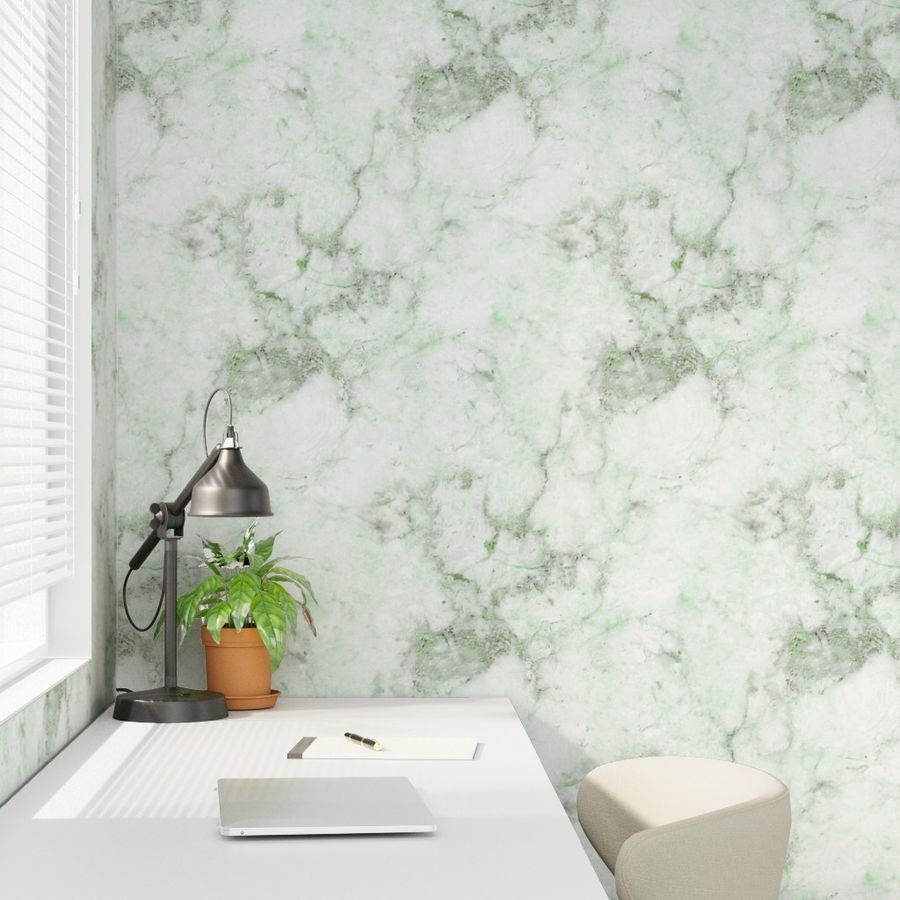 Marble Natural Stone Grey With Green Veining Quartz Wallpaper green and white wallpaper