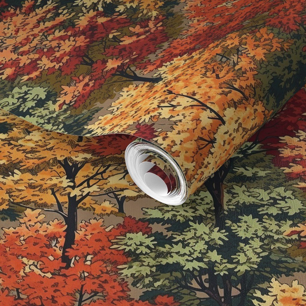 Small New England Endless Forest Fall Trees Wallpaper fall garden wallpaper