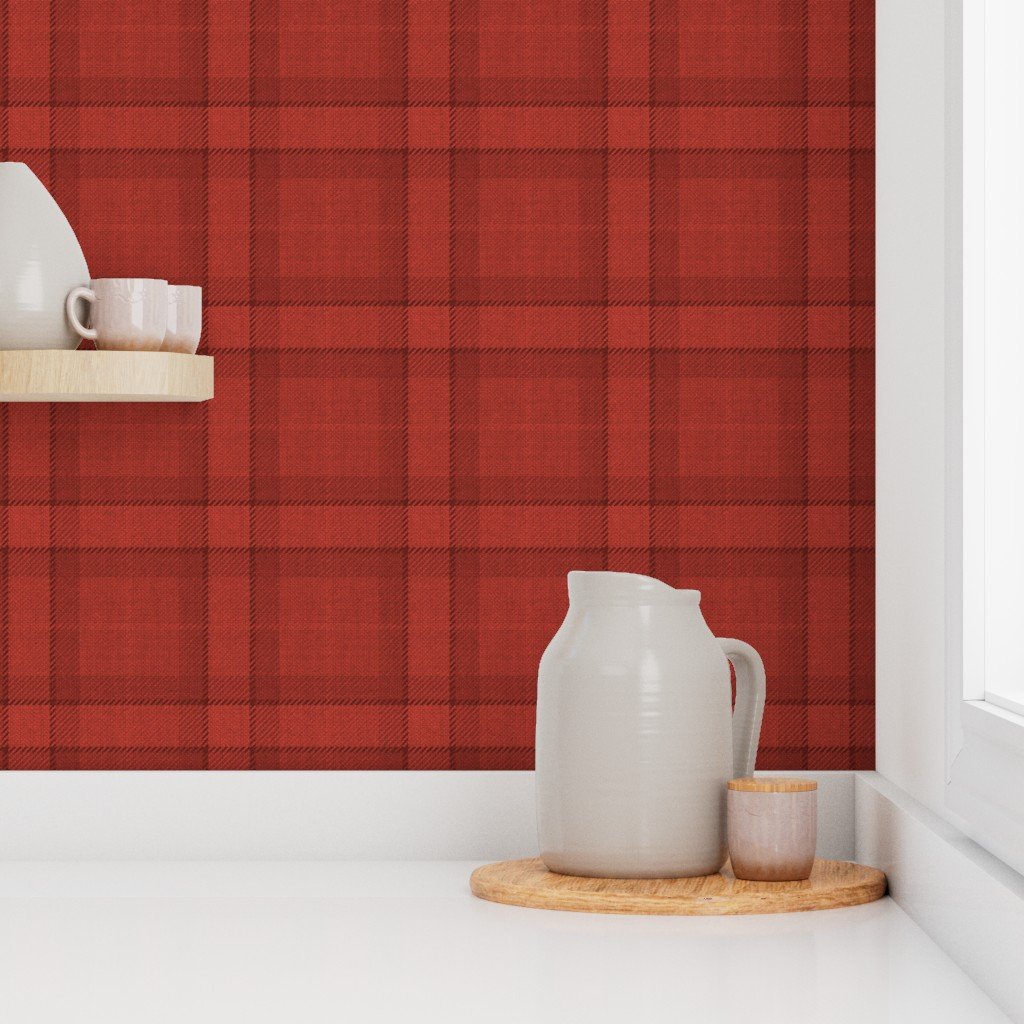 Red Vermillion Vintage Christmas Tartan Plaid Wallpaper red vermillion wallpaper