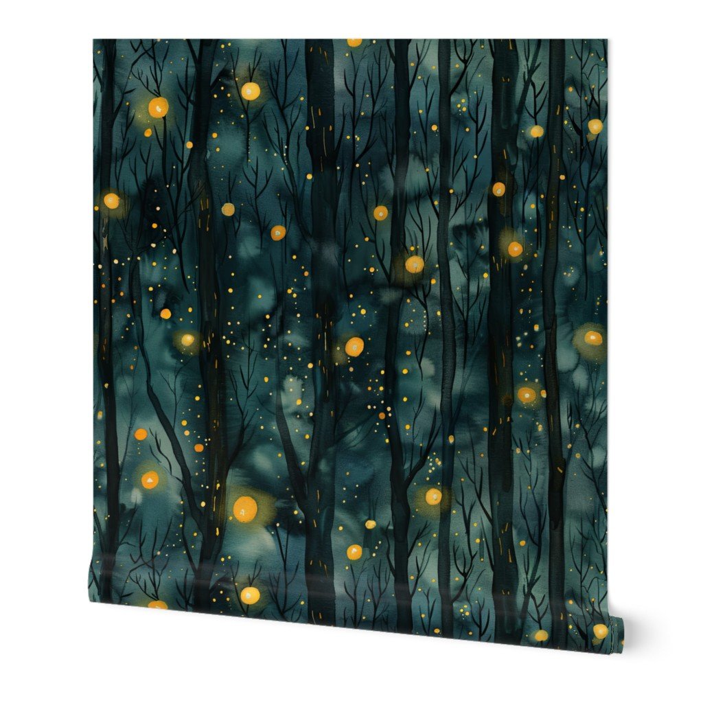 Large Mystic Firefly Forest A Glow in the Dark Wallpaper firefly glow wallpaper