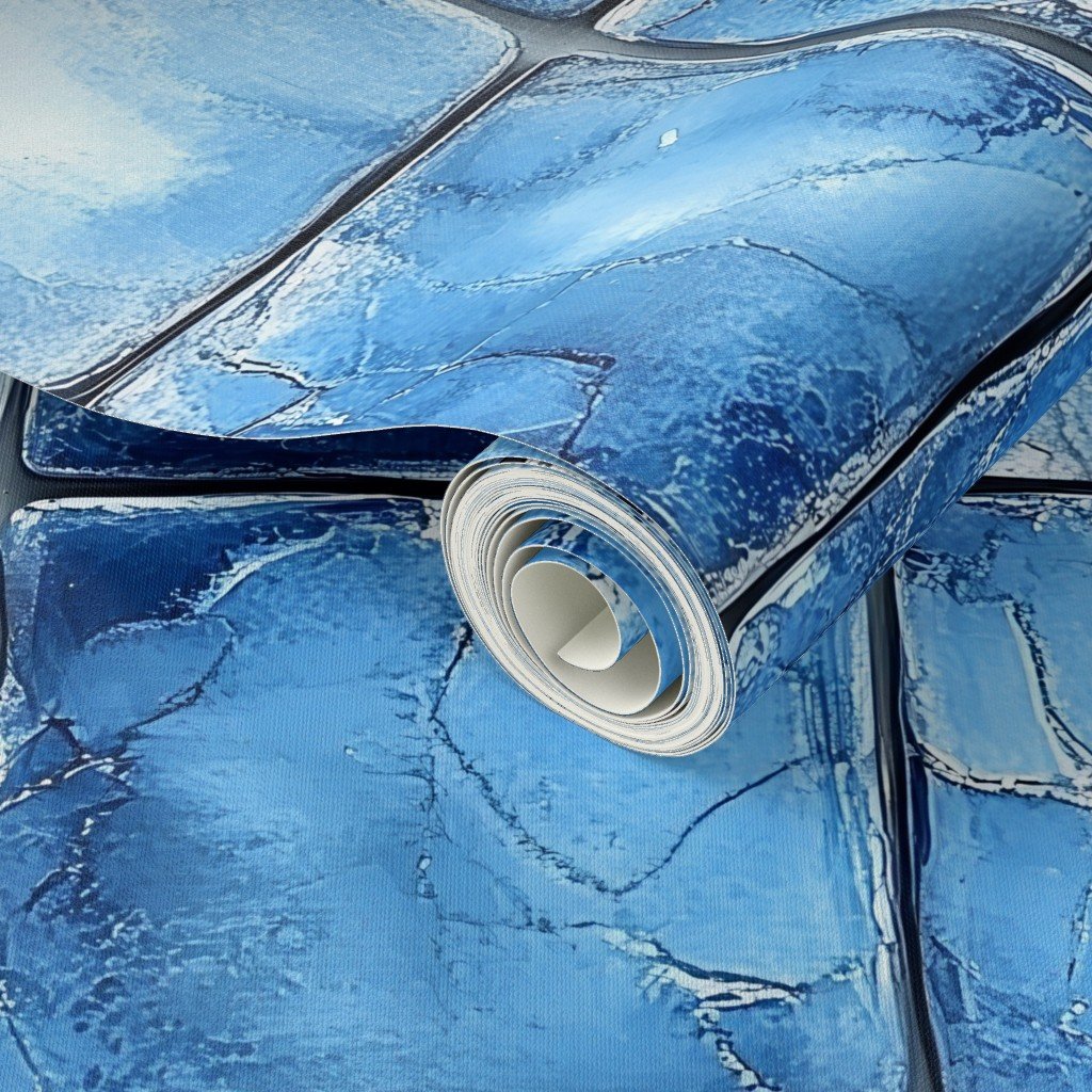 6 inch Blue Mosaic Tiles with Watercolor Effect for Pool or Bathroom Wal elegant wallpaper