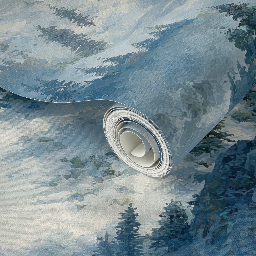 Olympic National Park Winter Christmas Watercolor Landscape Wallpaper holiday wallpaper