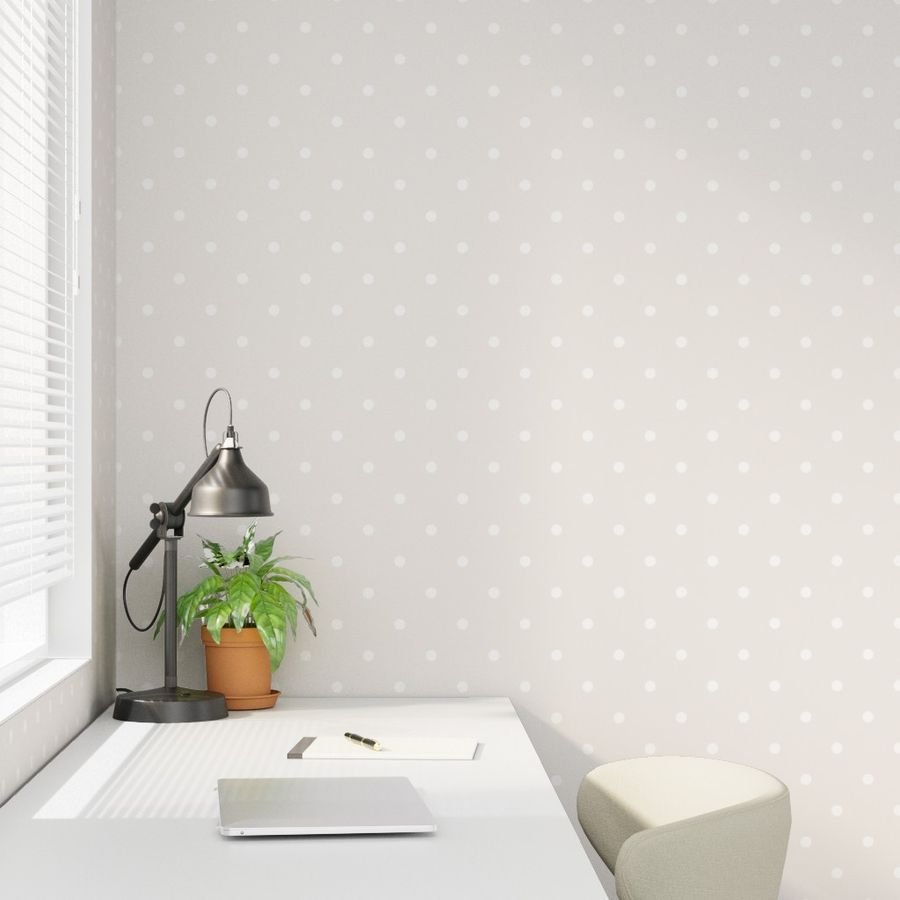 4 Inch Bone White Polka Dot Pattern Wallpaper minimalist wallpaper
