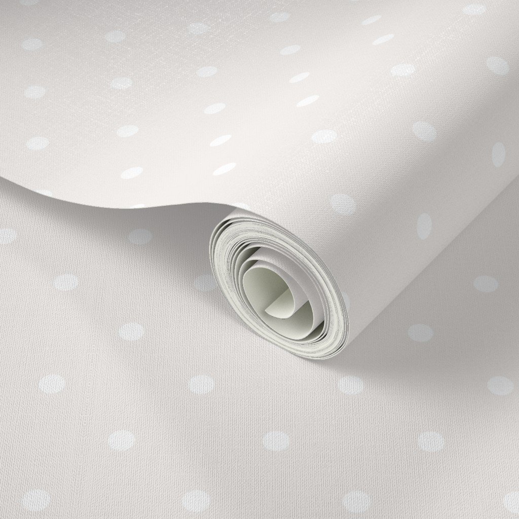 2 Inch Bone White Polka Dot Pattern Wallpaper minimalist wallpaper