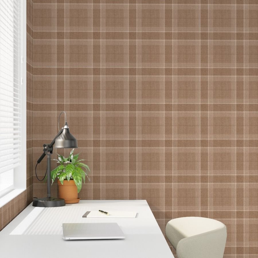 Light Abe t Wool-Texture Tartan Plaid Fabric Wallpaper design wallpaper