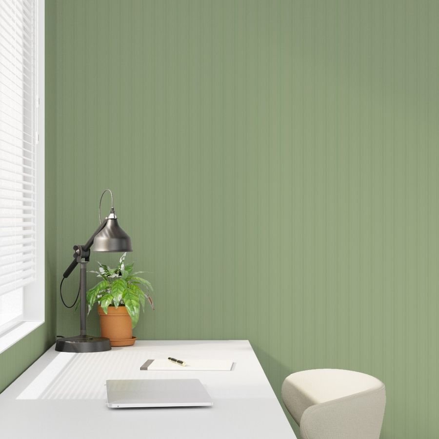 Tonal Sage Green Tailored Ticking Stripe Cottage Farmhouse Small Scal Wallpaper soft design wallpaper