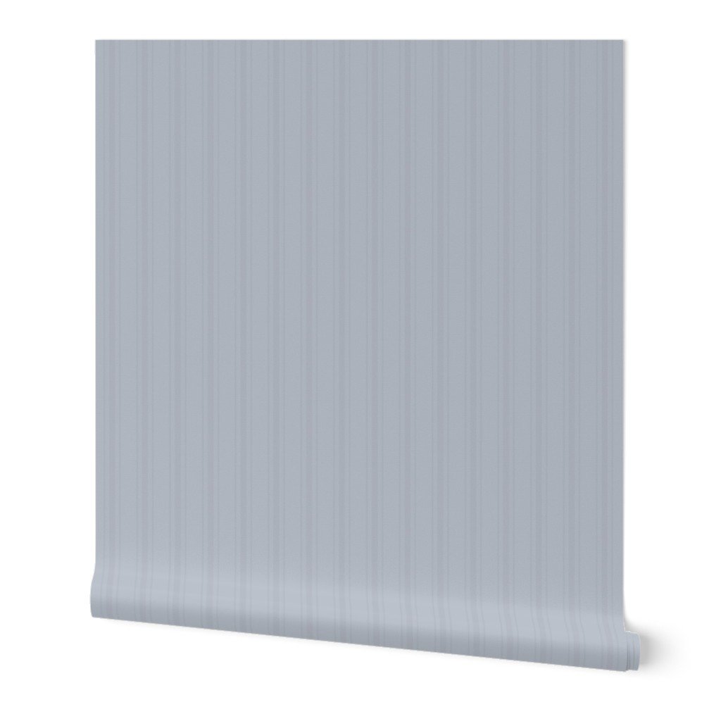 Tonal Cool Gray Tailored Ticking Stripe Cottage Farmhouse Small Scale Wallpaper small scale wallpaper