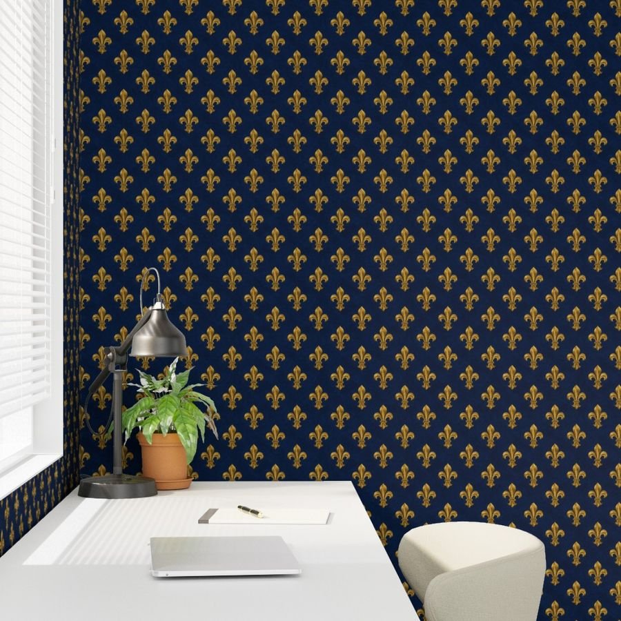 Elegant French royal fleur de lis pattern inspired by Bourbon Wallpaper louis xiv wallpaper