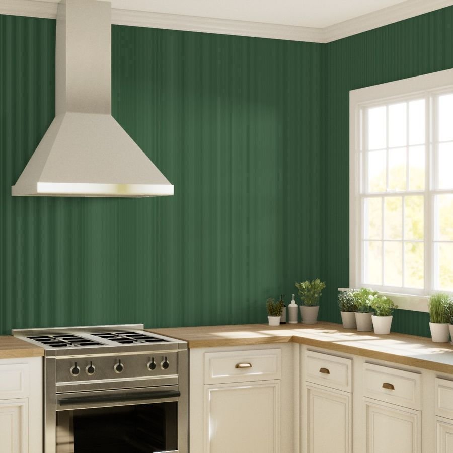 Classic White Pinstripe on Hunter Green Office Stripe Pattern Wallpaper wall street wallpaper