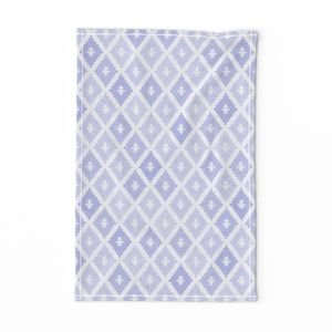 Small Sun Faded Mediterranean Diamond Pattern in Lavender Mist Blue Home Decor Collection Home Decor Collection bohemian tea towel design