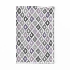 Small Sun Faded Mediterranean Diamond Pattern in Smoky Lavender Slate Decor Collection Home Styling Collection faded violet tea towel design