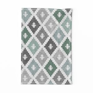 Large Weathered Seafoam Diamond Pattern in Charcoal Gray Decor Collection Home Decor Collection coastal green tea towel design