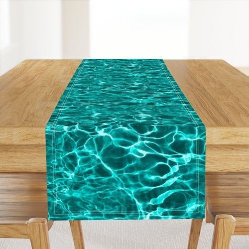 Curacao Playa Kenepa Electric Aqua Water Ripples Decor Collection Interior Collection caribbean beach table runner design