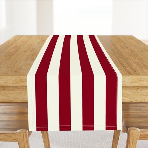 Classic Burgundy and Ivory 2-inch Vertical Stripes Home Decor Collection Home Styling Collection burgundy and ivory table runner design