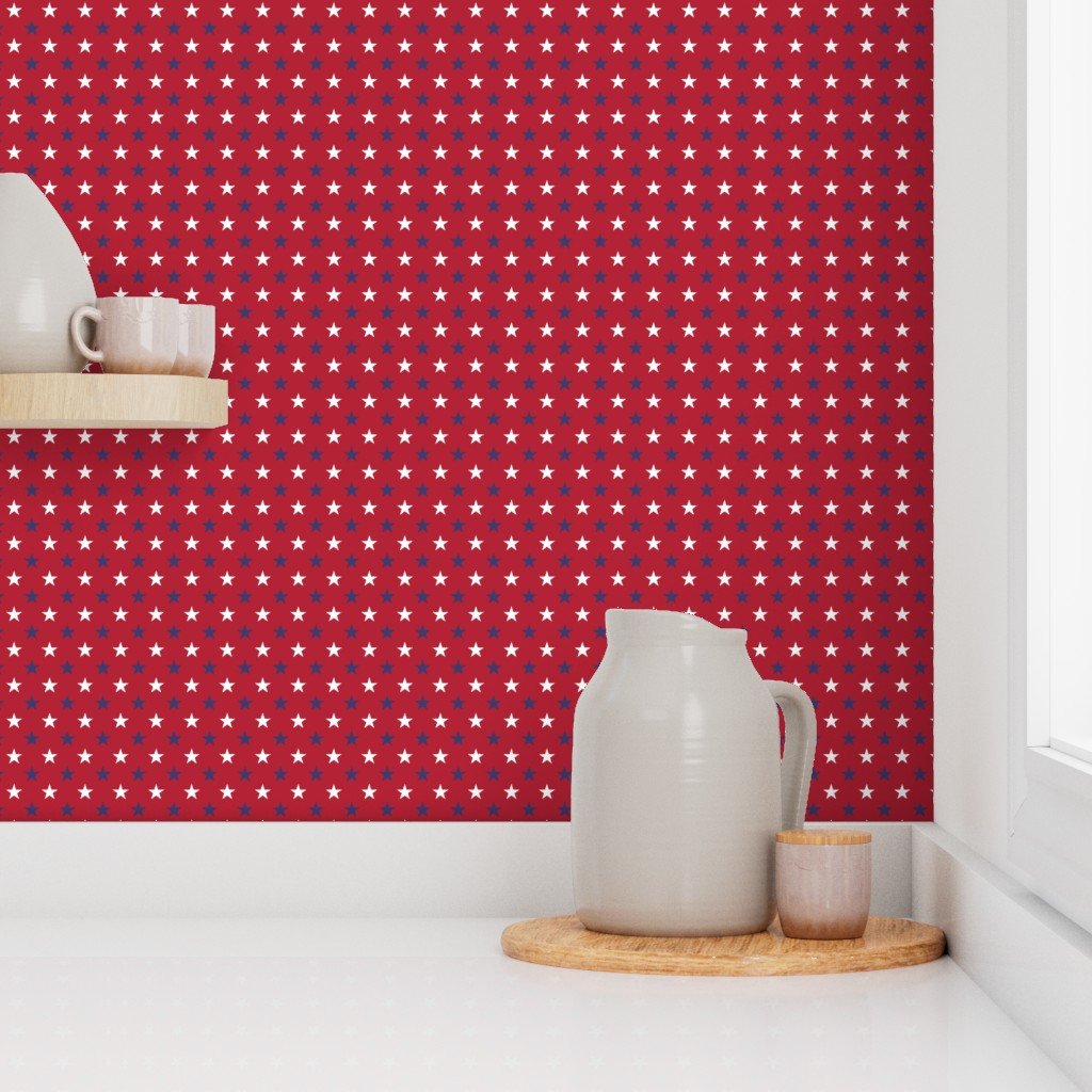 Flag Blue and White Stars on Red Wallpaper fourth of july wallpaper