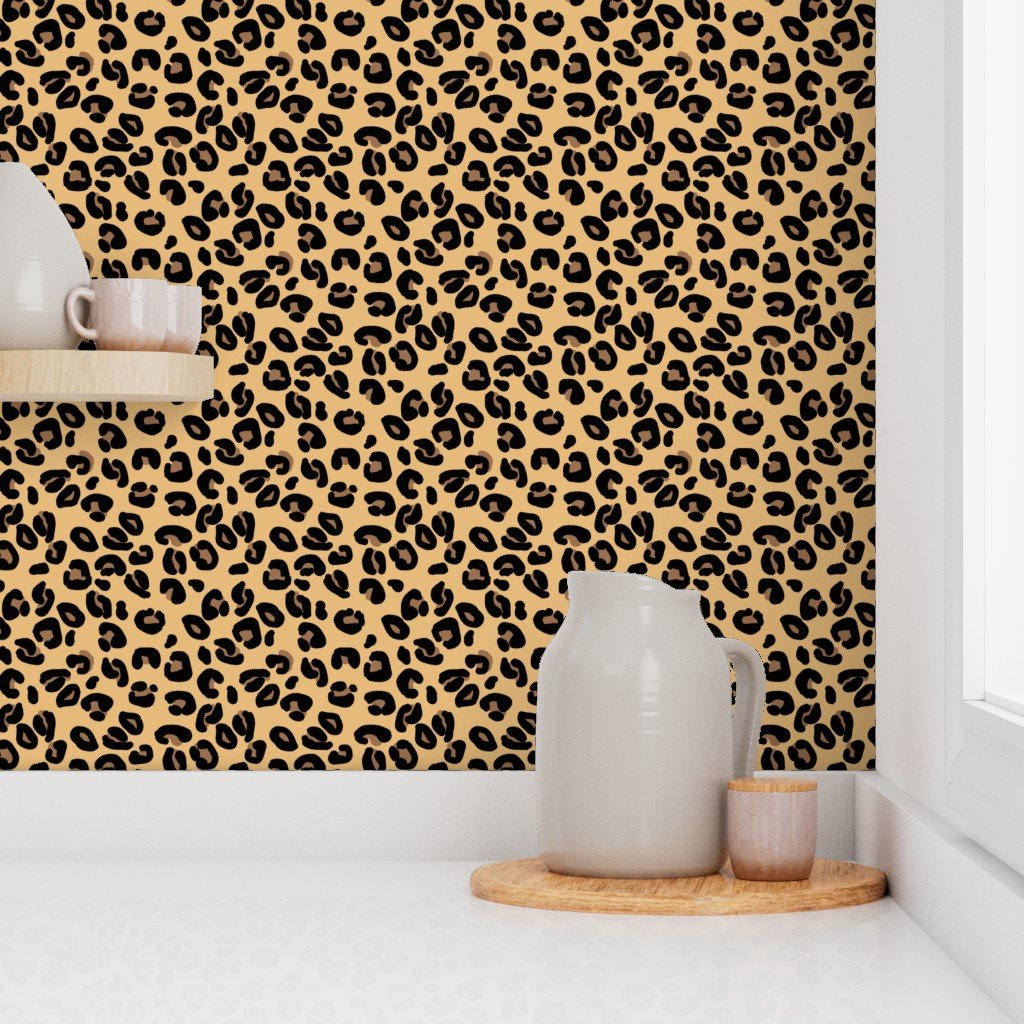 Leopard Spots Classic Beige Wallpaper jungle cat wallpaper