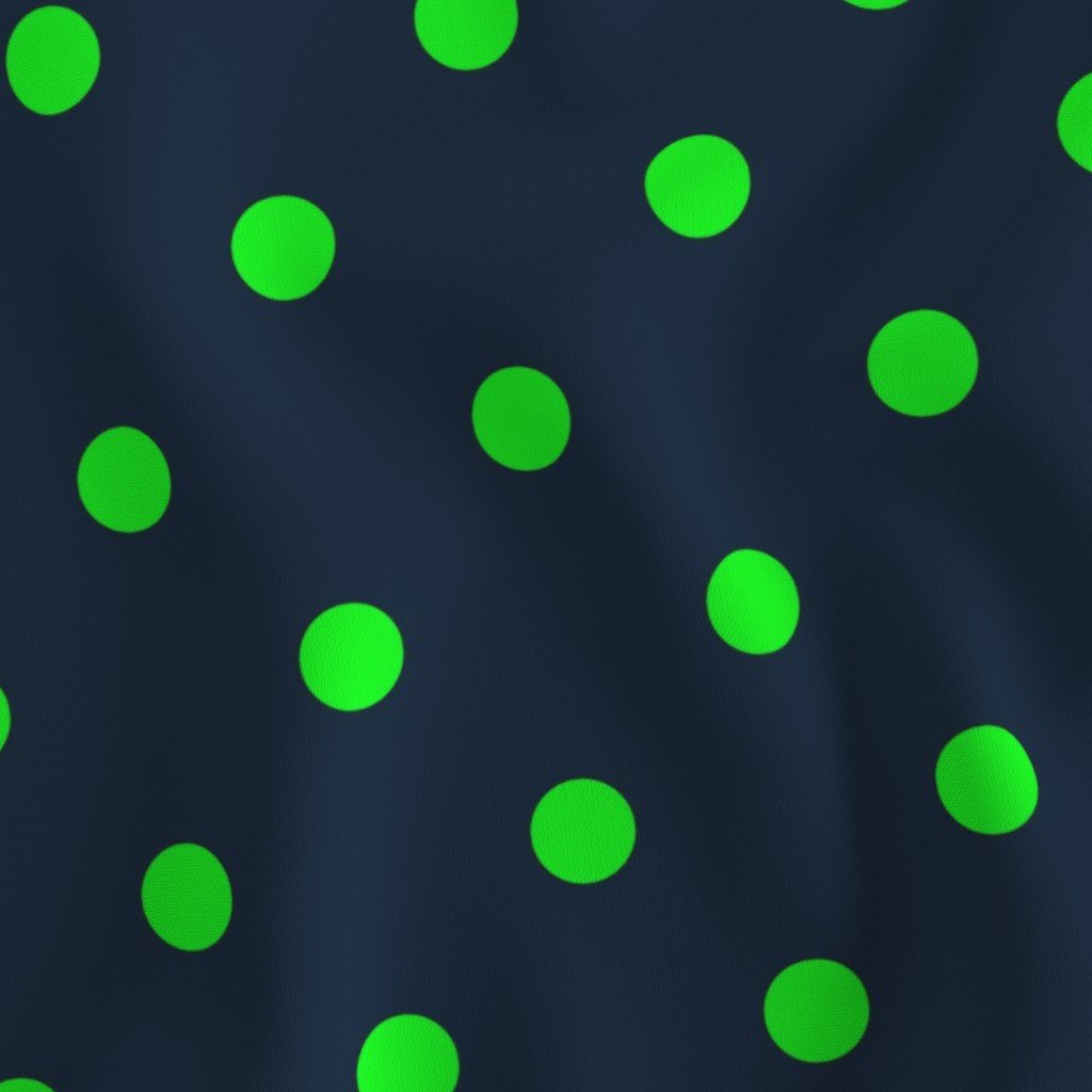 Navy and Neon Lime Green Jumbo Dots Fabric navy and lime fabric