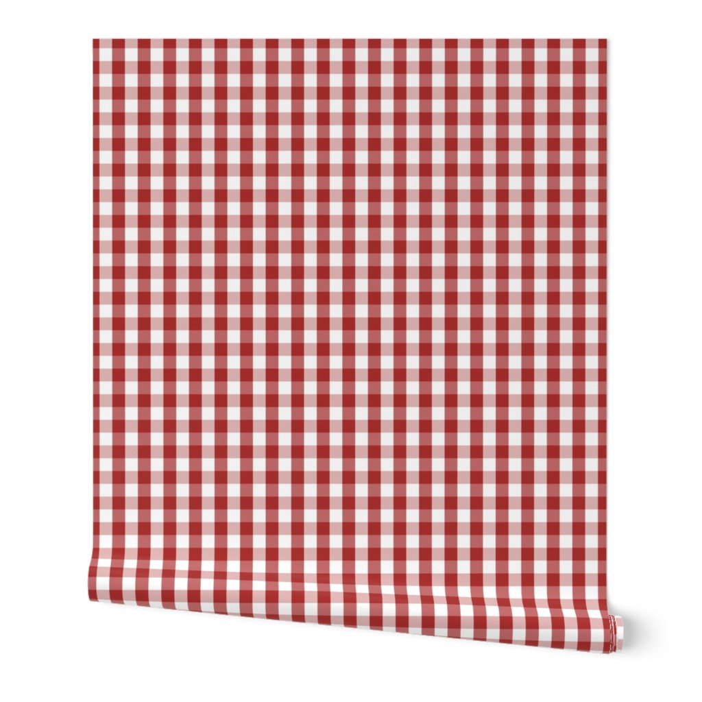 Aurora Red Gingham Check Pattern Design Collection Design Collection checked plaid wallpaper