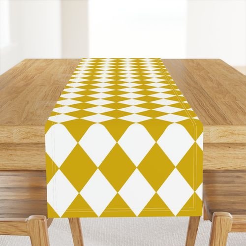 Antique Moss Yellow Modern Diamond Pattern Design Collection Design Collection yellow diamonds table runner design