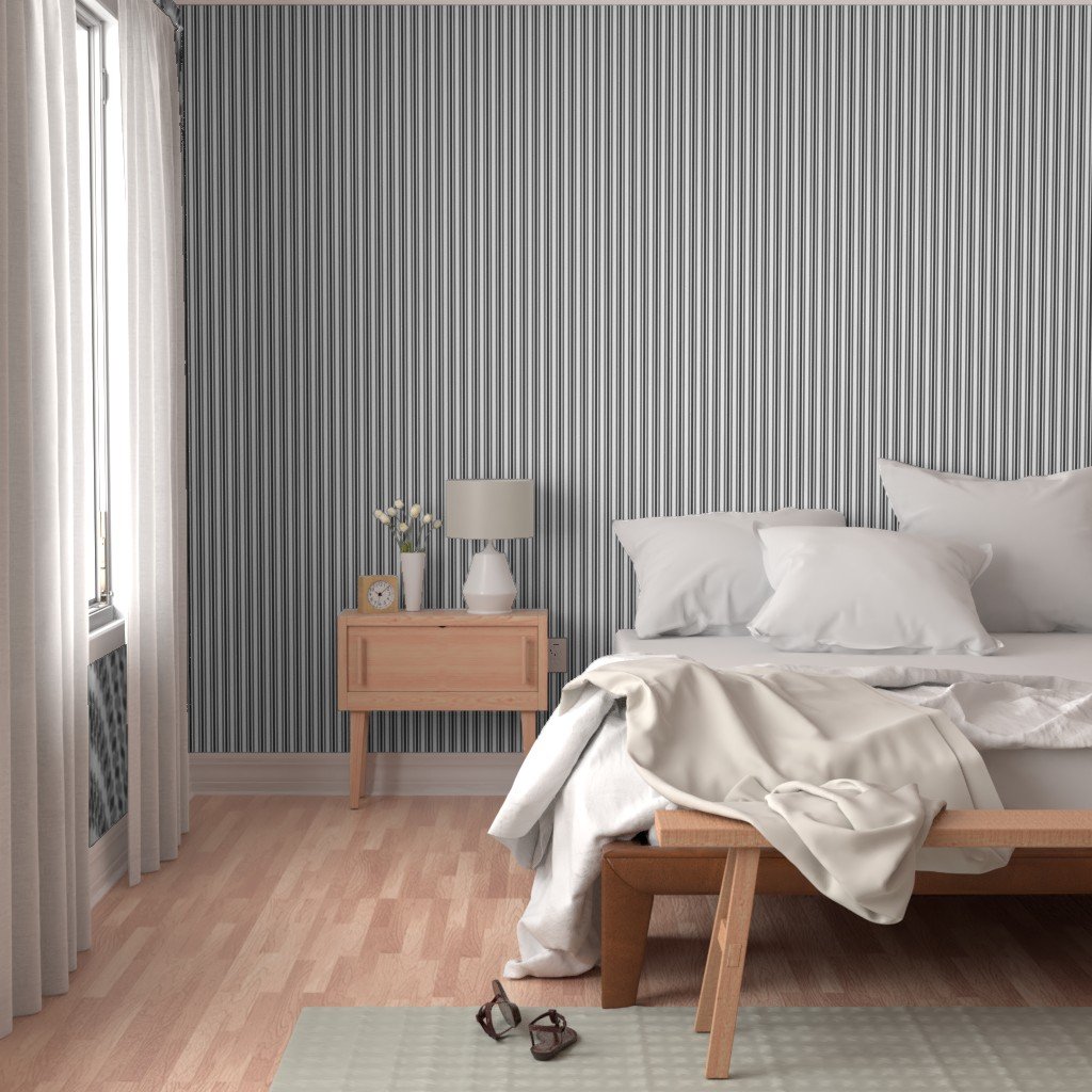 Trendy Large Black Tarp Black French Mattress Ticking Double Stripes Wallpaper black tarp wallpaper
