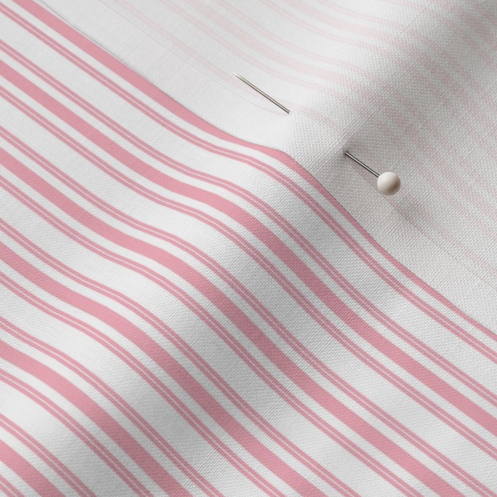 Classic Small Pink Petal French Mattress Ticking Double Stripes Fabric petal and white fabric
