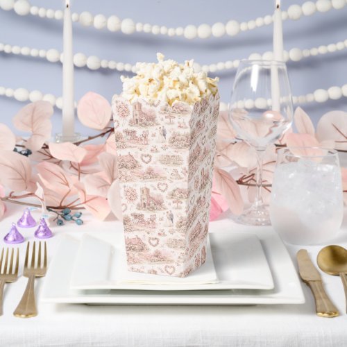 Blush Pink English Village Wedding Watercolor Favor Boxes