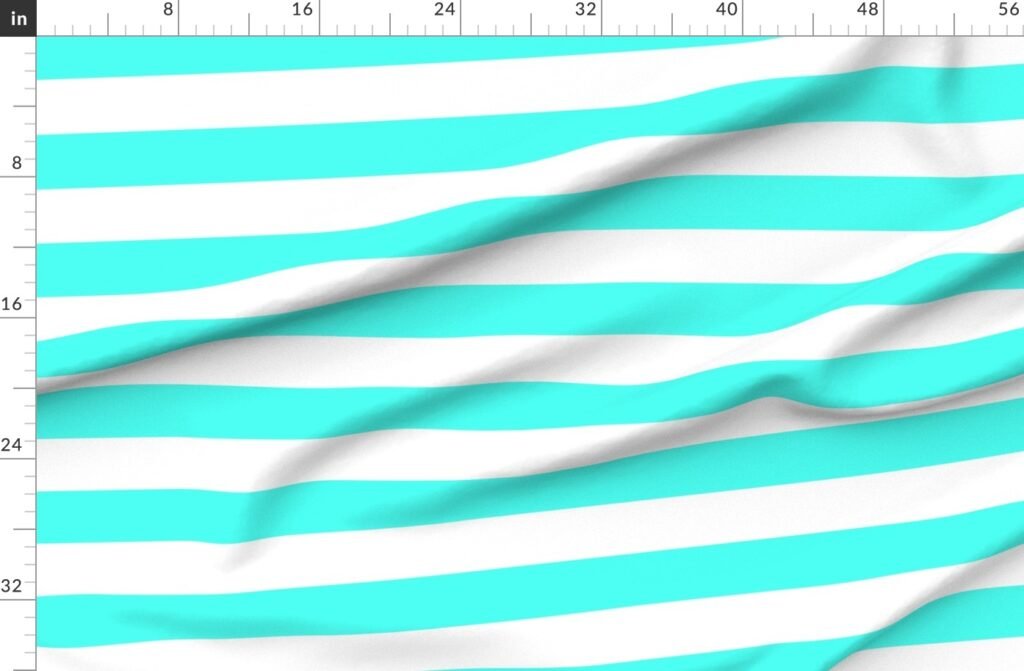 South Beach Art Deco Aqua Horizontal Tent Stripes Florida Colors of Fabric design