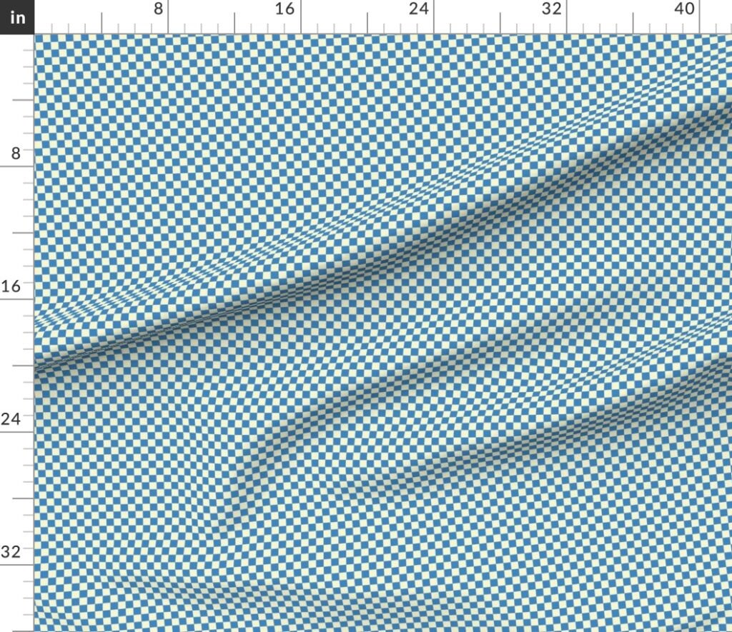 Cornflower Blue and Cream Checkerboard Squares Fabric design