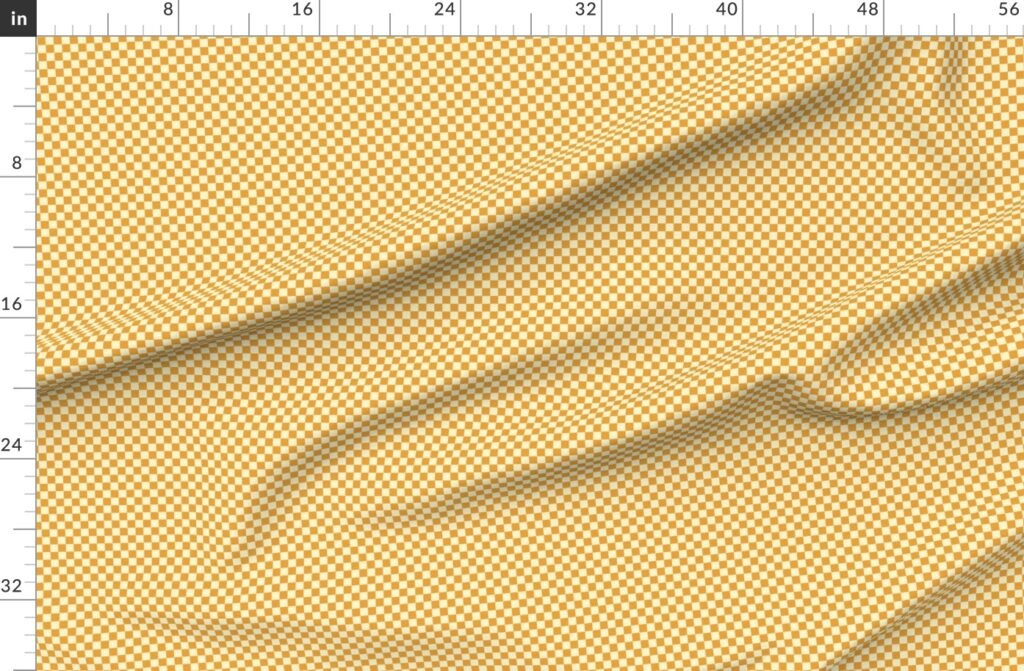 Harvest Gold and Cream Checkerboard Squares Fabric design