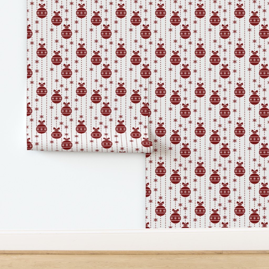 Large Dark Christmas Christmas Candy Apple Red Ball Ornaments Wallpaper design
